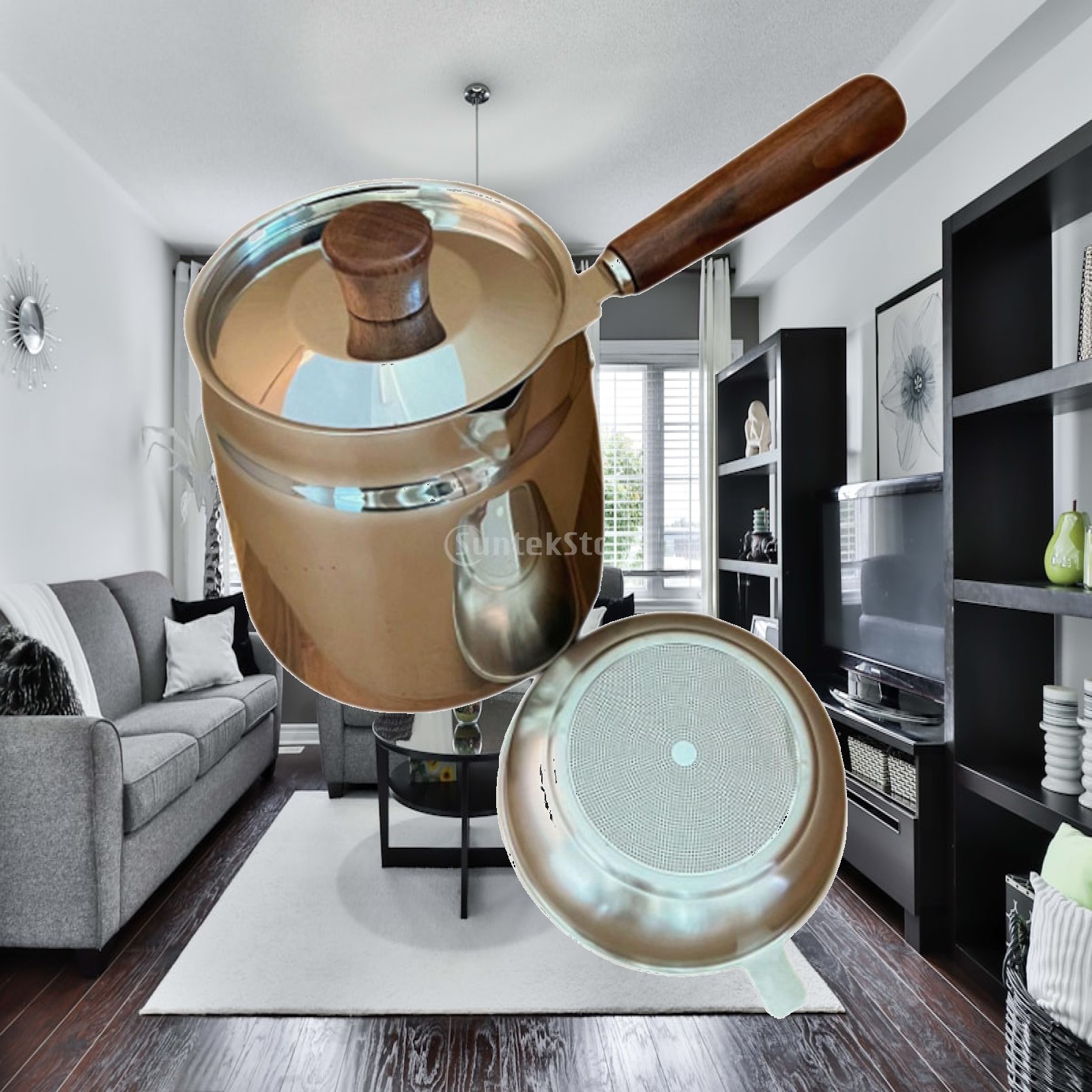 Home Cooking Oil Filter - Stainless Steel Frying Pot and Lid