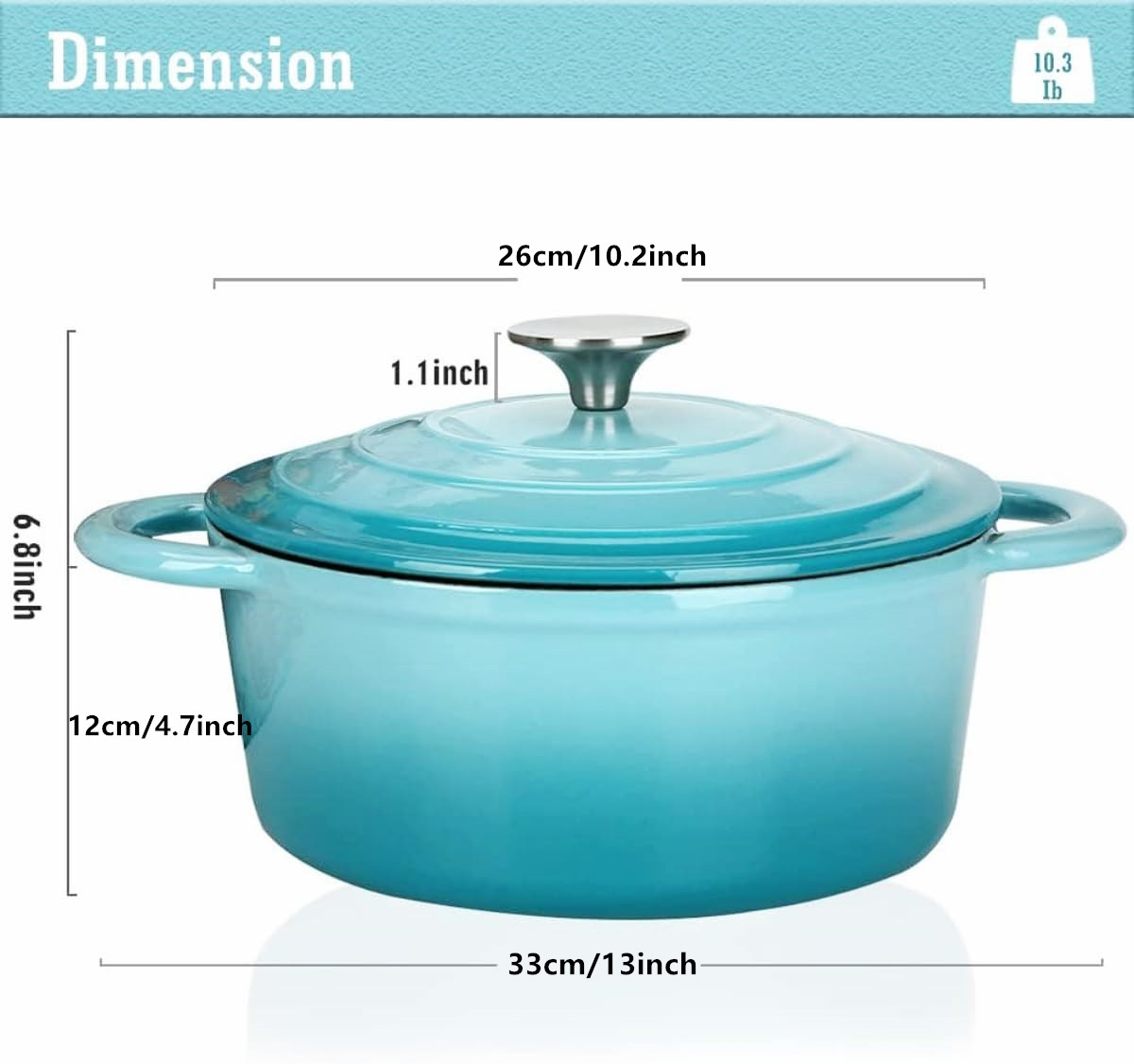 26cm Enameled Cast Iron Dutch  - Dutch Oven Enamel recension och pris