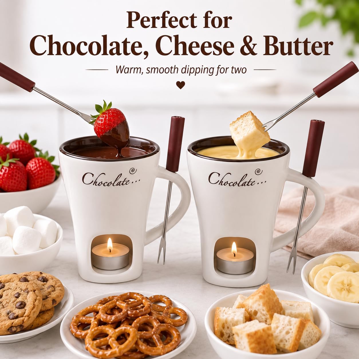 Sweet Ceramic Fondue Cup with  - Fondue Pot Ceramic recension och pris