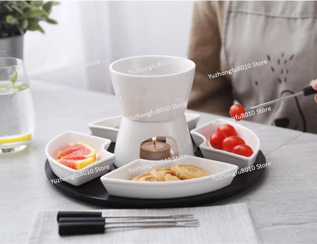 White Glazed Ceramic Chocolate - Fondue Pot Ceramic recension och pris