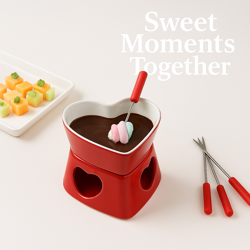 320ml Ceramic Heart-Shaped Fon - Fondue Pot Ceramic recension och pris