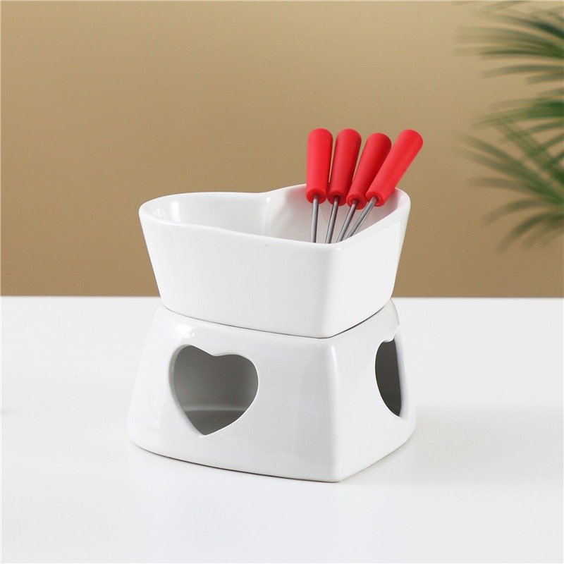 320ml Ceramic Heart-Shaped Fon - Fondue Pot Ceramic recension och pris
