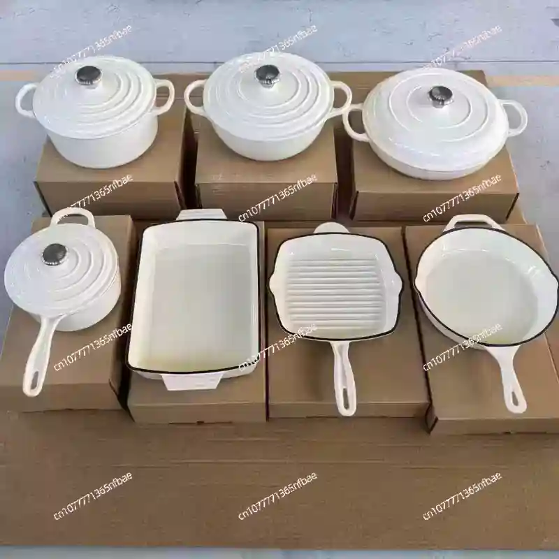 7-Piece Cast Iron Enamel Dutch - Dutch Oven Enamel recension och pris