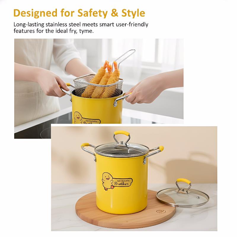 2/3L Deep Fryer Pot Stainless  - Home Cooking Oil Filter recension och pris
