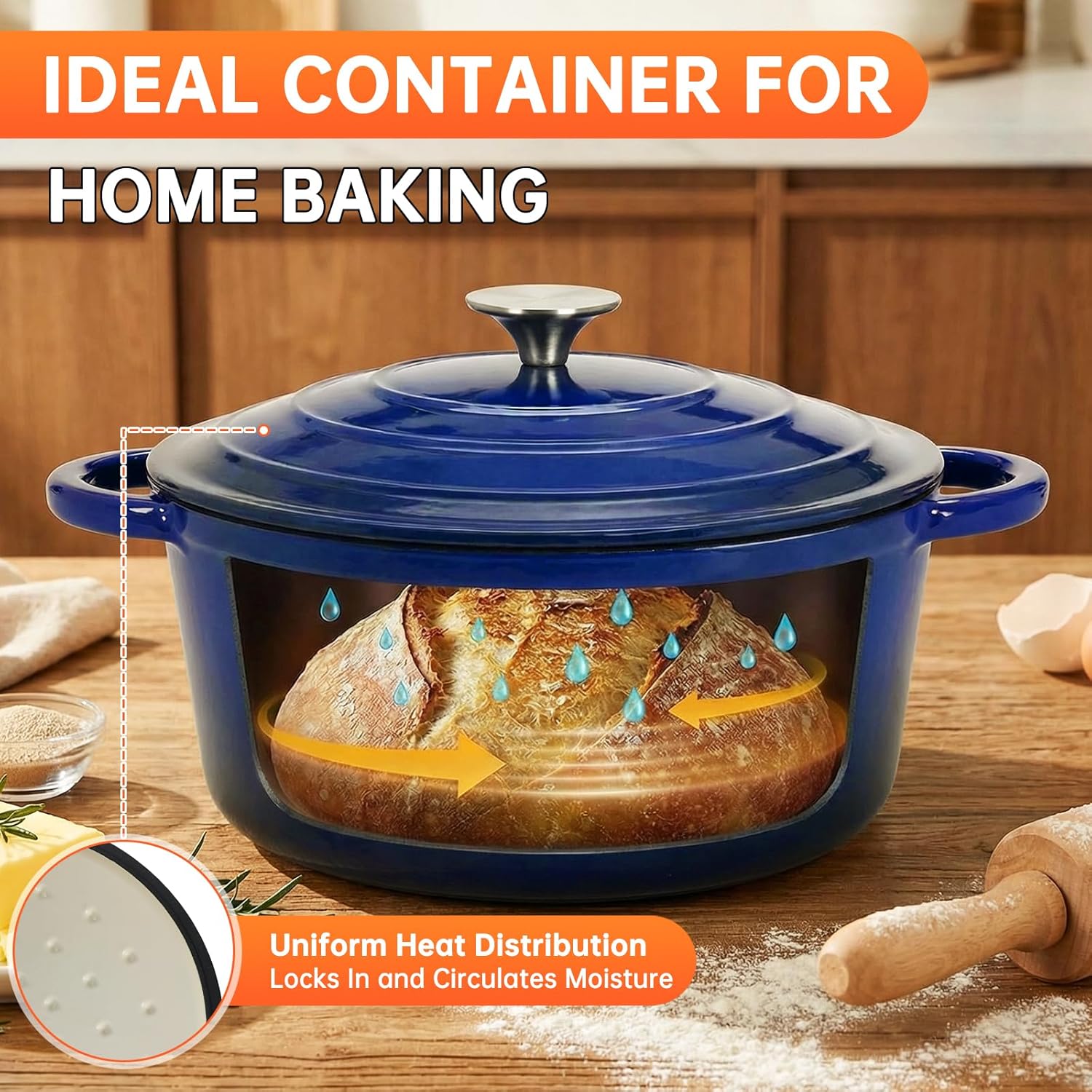 Nonstick Enameled Cast Iron Co - Dutch Oven Enamel recension och pris