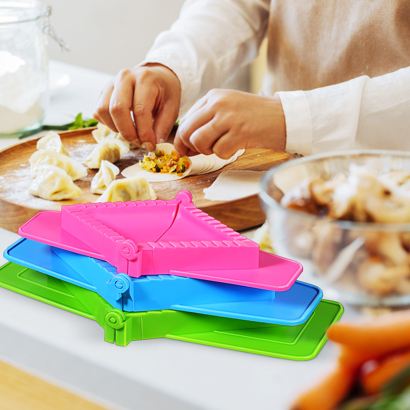 3Pcs Dumpling Mold Set Plastic - Gyoza Dumpling Maker recension och pris