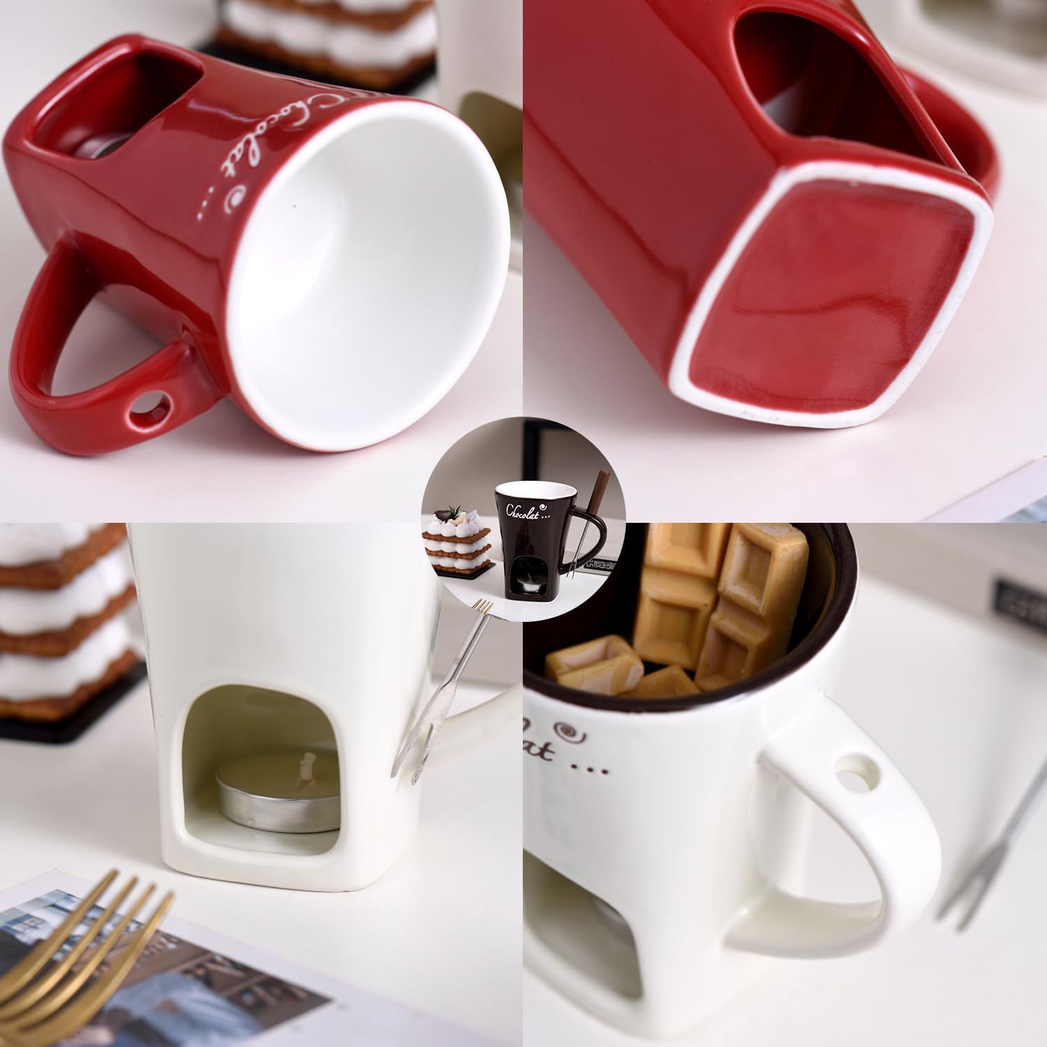 Ceramic Chocolate Fondue Mug C - Fondue Pot Ceramic recension och pris