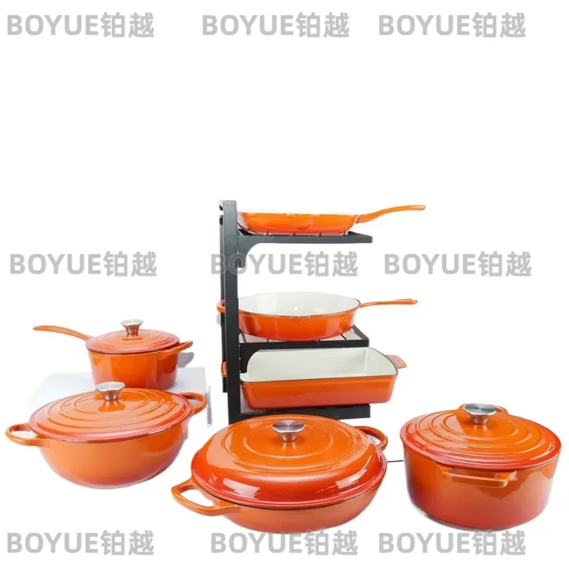 7 Piece Cast Iron Enamel Cookw - Dutch Oven Enamel recension och pris